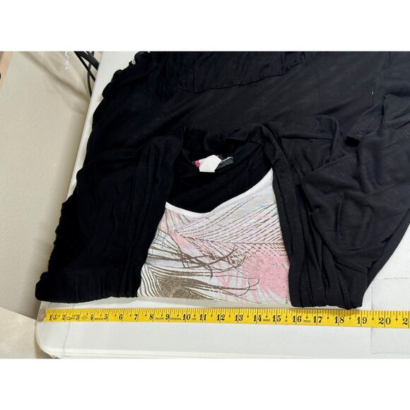 Cocomo‎ Top Womens Large Black Mock Layer Tunic Office Work Travel Artsy Modest - Picture 11 of 12